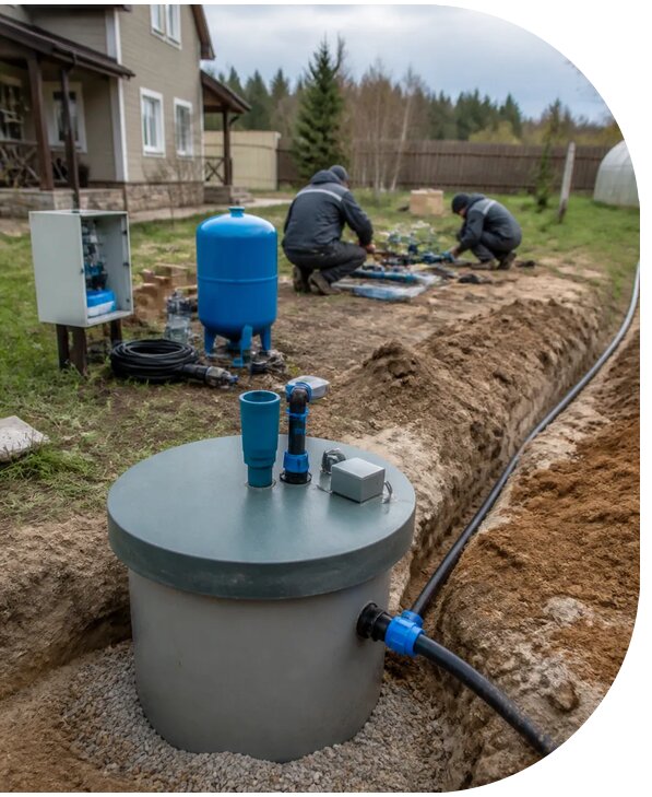 Обустройство скважины под ключ для дома с водоснабжением в Мытищах